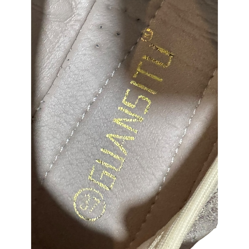 Guansitu Champagne Gold Sequin Pointed Toe Ballet Flats Sz 37/6.5 Fairy Coquette - Picture 8 of 10